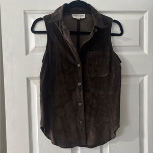 Vintage Emanuel Ungaro Suede Leather Button Down Vest